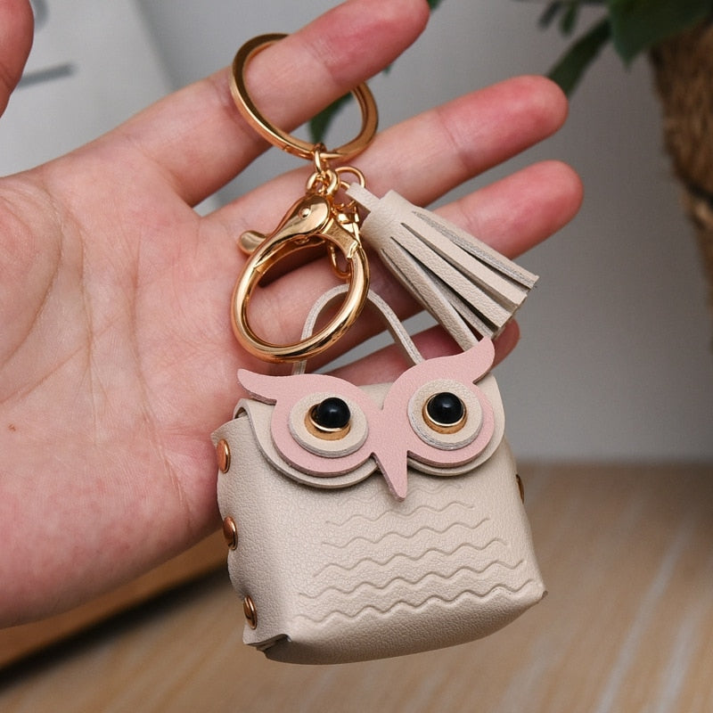 Keychain Cute Small Keychain Animal PU Leather Key Ring for Women Girl  Backpack Wallet Car for Peking Duck Key Chain